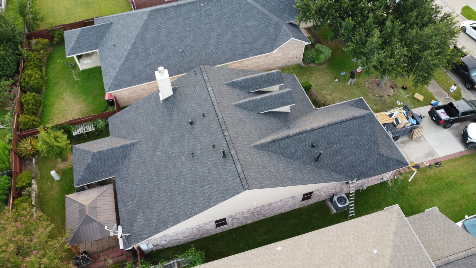 Completed residential roofing project by E Torres Solutions