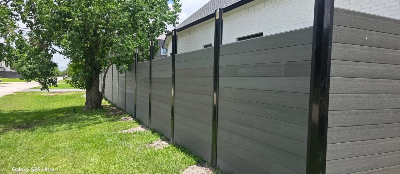 Composite Picket privacy fence installation documented by E Torres Solutions.