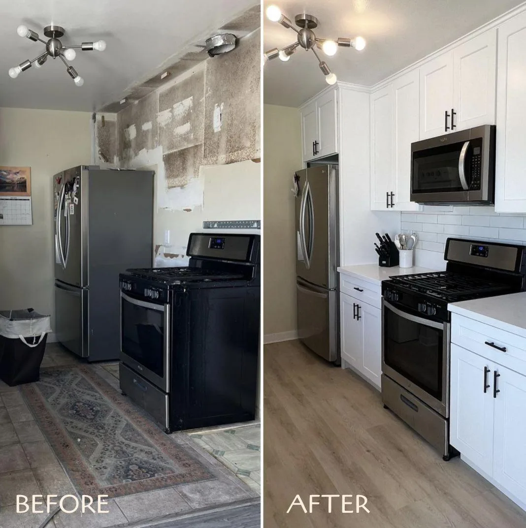 Before and after kitchen transformation example
