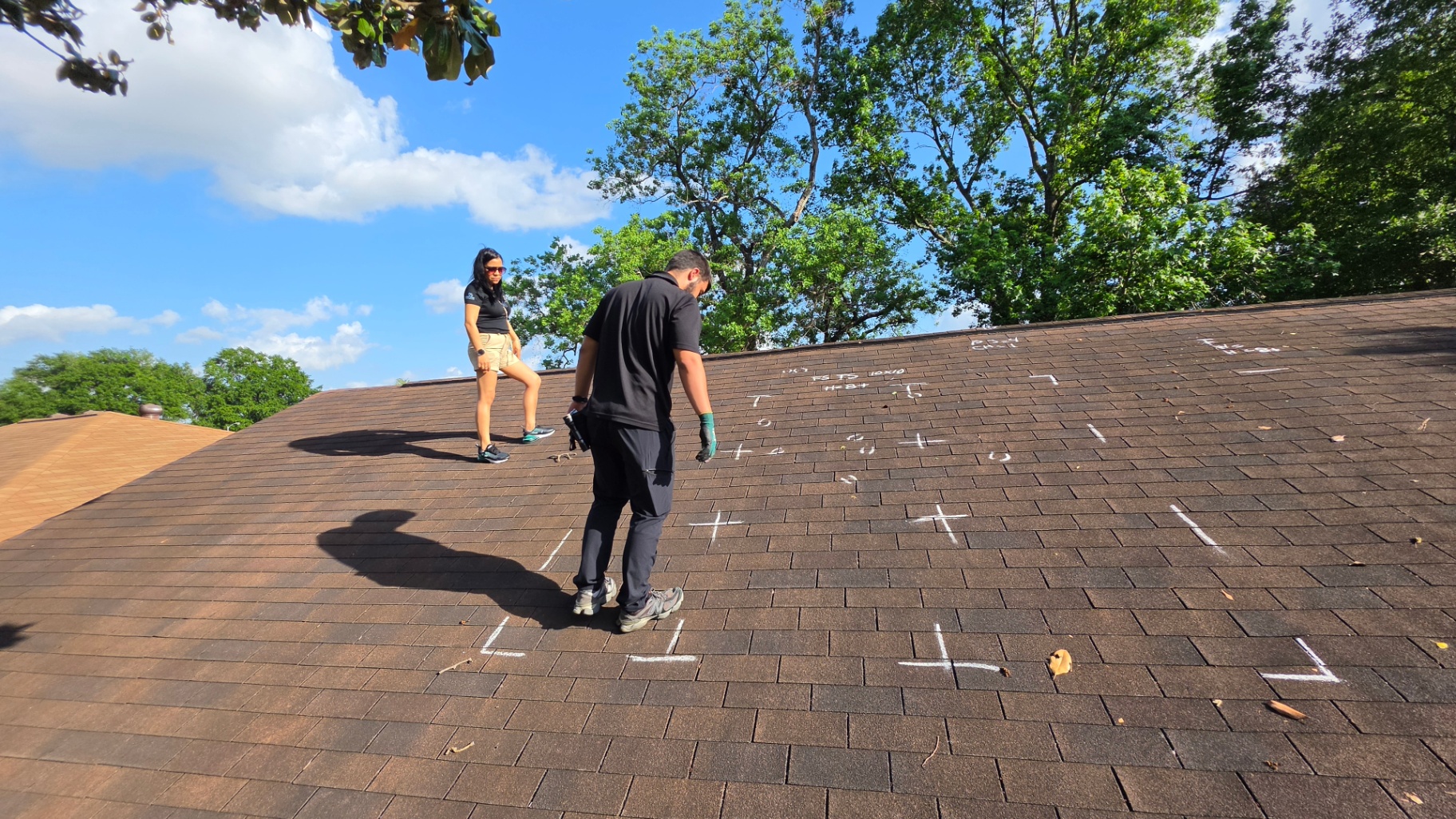 Roof inspection consultation with property owner