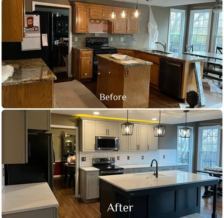 Before and after kitchen transformation example