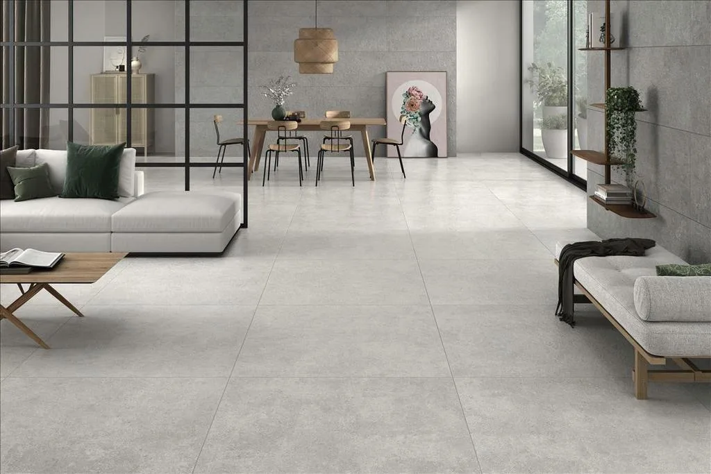 Example of light tile flooring in a modern living space